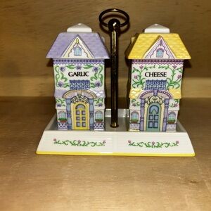 Lenox Village Collection Garlic & Cheese Shaker Set with Caddy